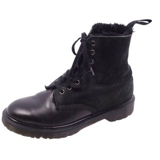 ドクターマーチン Dr.Martens ブーツ ムートン ショートブーツ サイドジップ 8ホール スエード シューズ メンズ UK6 EU39 US7(25cm相当) ブラック