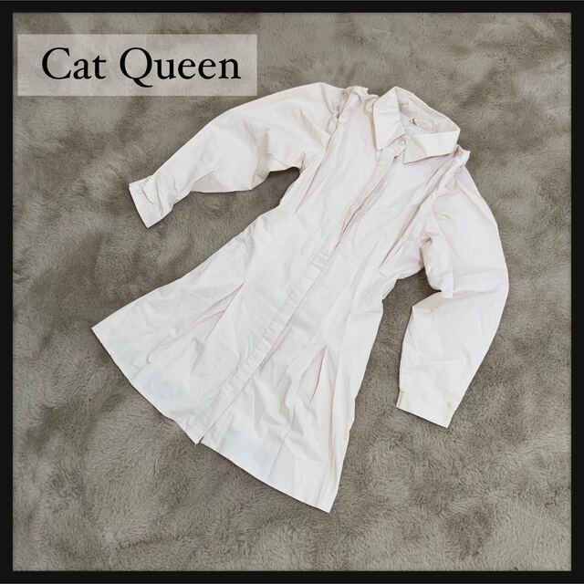 CAT QUEEN キャットクイーン レディース シャツワンピース ベージュ レディースのワンピース(ひざ丈ワンピース)の商品写真