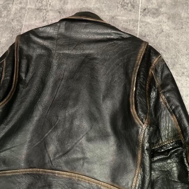 vintage】90s レザー ダブルライダースジャケット パンク Y2Kの通販 by