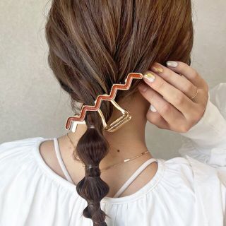 ディーホリック(dholic)のlattice  ヘアクリップ  ☺︎  ブラウン(バレッタ/ヘアクリップ)