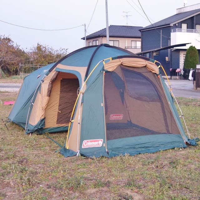 素材-美品 コールマン Coleman 2ROOM DOME 240 2ルームドーム グランドシート キャノピーポール 付き テント ファミリー キャンプ アウトドア