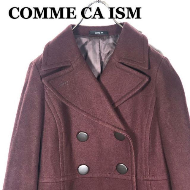COMME CA ISM(コムサイズム)の【COMME SA ISM】コムサイズム ピーコート（M）メルトン ワインレッド レディースのジャケット/アウター(ピーコート)の商品写真