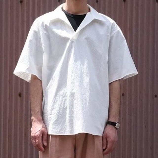 Phlannel フランネル 21SS 日本製 FINX COTTON CORD LANE SKIPPER COLLAR SHIRT フィンクスコットンコードレーンスキッパーカラーシャツ BBZ2011504A0003 2(S) WHITE 半袖 シアサッカー トップス【Phlannel】 7