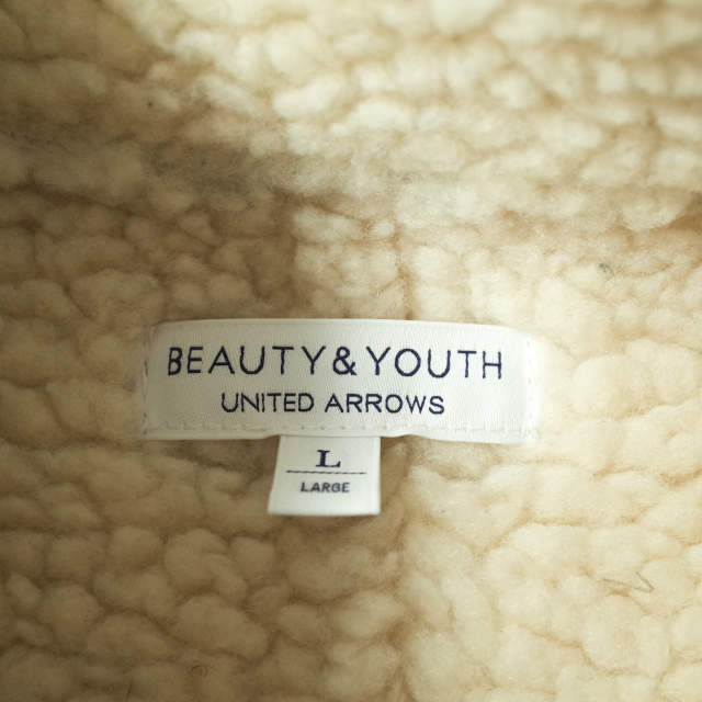 BEAUTY&YOUTH UNITED ARROWS(ビューティアンドユースユナイテッドアローズ)のBEAUTY&YOUTH UNITED ARROWS ビューティーアンドユース ユナイテッドアローズ WEB限定 フェイクムートン ボアライダースジャケット 1225-699-8605 L ベージュ アウター【中古】【BEAUTY&YOUTH UNITED ARROWS】 メンズのジャケット/アウター(ライダースジャケット)の商品写真