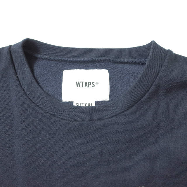 W)taps(ダブルタップス)のWTAPS ダブルタップス 19SS 日本製 LLW.DESIGN CREW NECK SWEATSHIRT Long Live Wtapsロゴ クルーネックスウェット 191ATDT-CSM15 01(S) NAVY トレーナー プルオーバー トップス【中古】【WTAPS】 メンズのトップス(スウェット)の商品写真