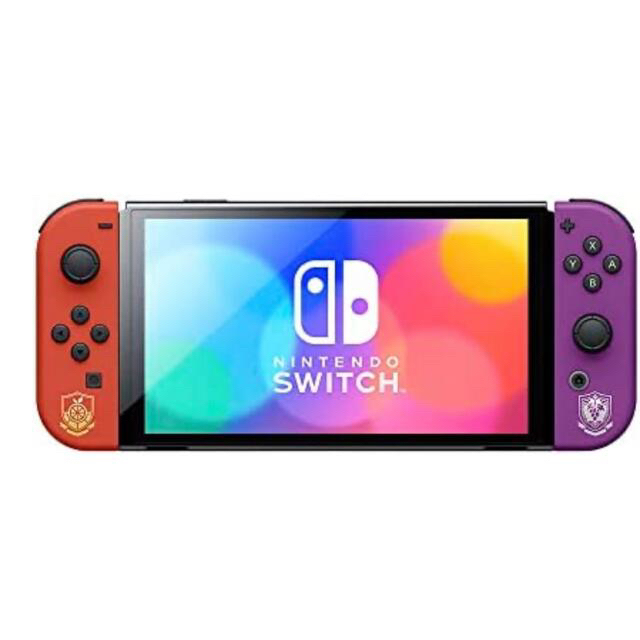 Nintendo Switch(ニンテンドースイッチ)のNintendo Switch (有機EL) スカーレット バイオレット エンタメ/ホビーのゲームソフト/ゲーム機本体(家庭用ゲーム機本体)の商品写真