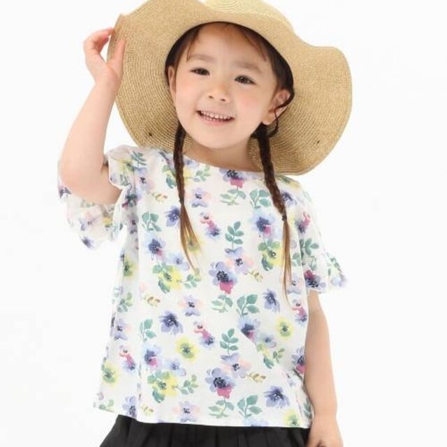 GLOBAL WORK(グローバルワーク)のGLOBAL WORK　リネンソデフレアブラウス キッズ/ベビー/マタニティのキッズ服女の子用(90cm~)(ブラウス)の商品写真