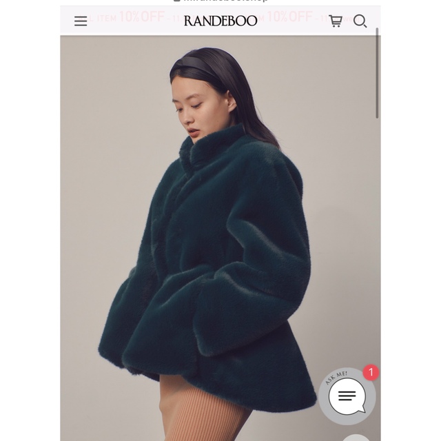 毛皮/ファーコートランデブー　Melt fake fur coat ファーコート　ミニバック付き