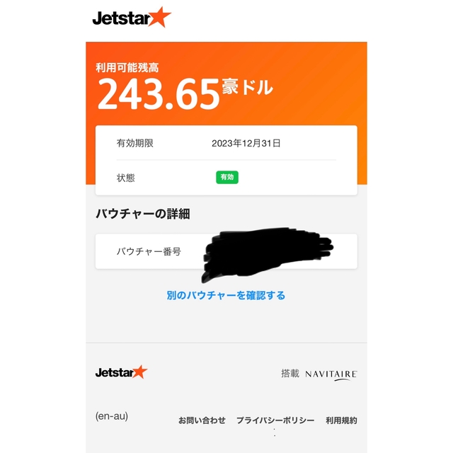 フライトバウチャー　ジェットスター　98500円分