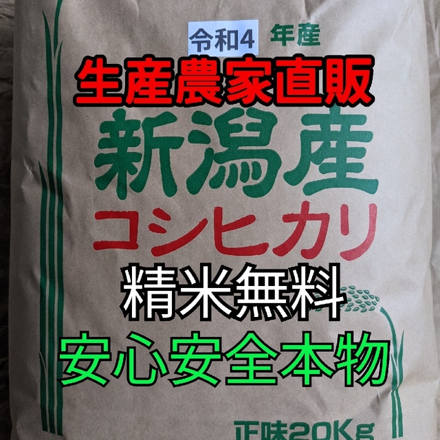 20kg産地【ラクマ限定SALE】令和4年度新米新潟県長岡産コシヒカリ玄米20kg