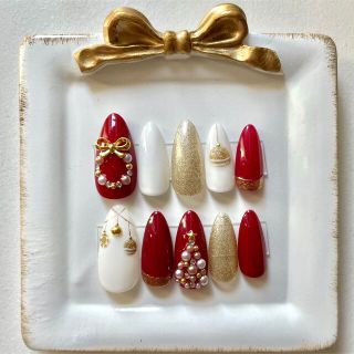 【オーダー No.15】ハンドメイド ネイルチップ  クリスマスネイル