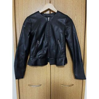 ザラ(ZARA)の【未使用】ZARA ノーカラー　ライダースジャケット(ライダースジャケット)