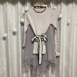 グレイル(GRL)の【美品】ニットチュールワンピース(ロングワンピース/マキシワンピース)