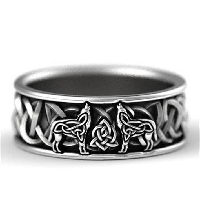 【SALE】リング シルバー アクセサリー オオカミ ウルフ 狼 指輪 21号 レディースのアクセサリー(リング(指輪))の商品写真