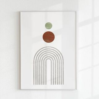 【アートポスター】インテリアポスター　抽象画　北欧インテリア　ポスター　イラスト(アート/写真)