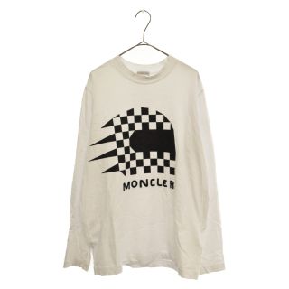 モンクレール(MONCLER)のMONCLER モンクレール レーシングクルーネックロングスリーブ H10918D00004 8390T 長袖Tシャツ ホワイト(Tシャツ/カットソー(七分/長袖))