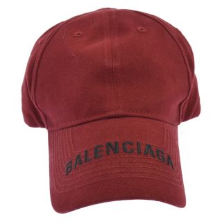 バレンシアガ(Balenciaga)のBALENCIAGA バレンシアガ 19AW Bal Logo Visor Cap 541400 バイザーロゴキャップ 刺繍 エンジ バーガンディー(キャップ)