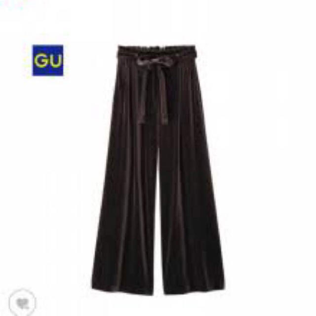 GU(ジーユー)のGU ベロアワイドパンツ 茶色 ブラウン レディースのパンツ(カジュアルパンツ)の商品写真