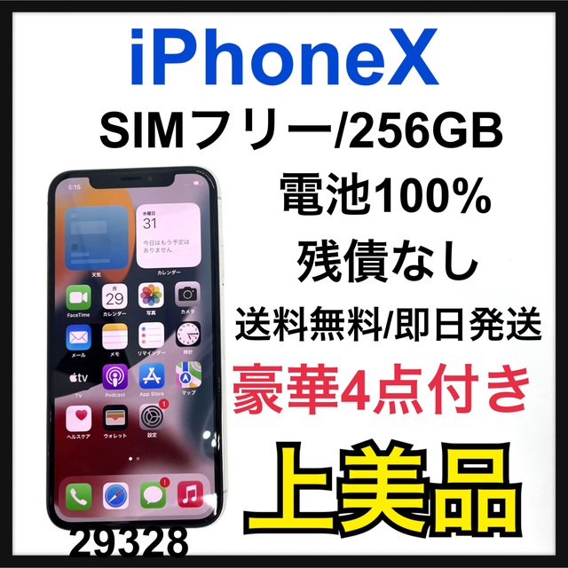 12⭐️iPhone X Silver 256 GB SIMフリー 本体 100%-www.ecosea.do