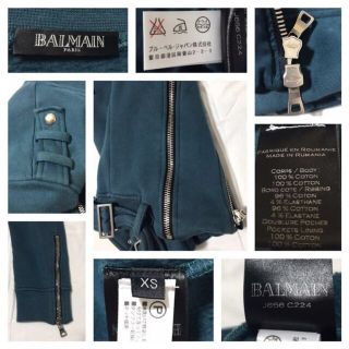 BALMAIN - 本物 バルマンオム W-ZIP ミリタリー ライダース スウェット ...