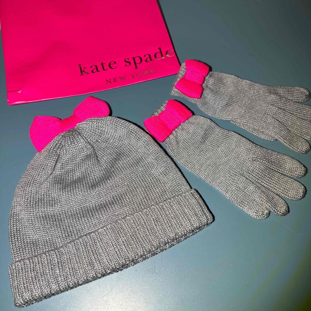 1年保証』 Kate Spadeベビーニット帽 手袋セット hideout.lk