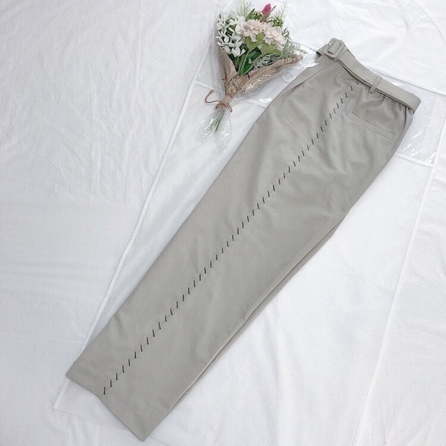 AMERI VINTAGE サイドステッチストレートパンツ ベージュ Mサイズ