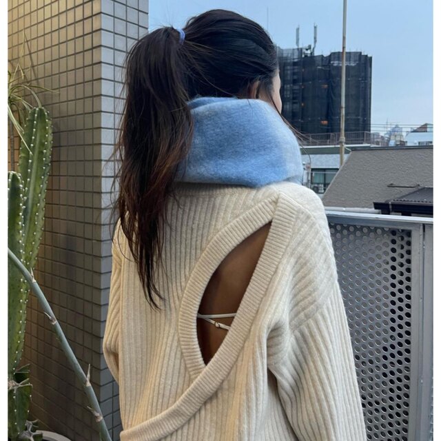 searoomlynn soft warm バックデザインニットトップス