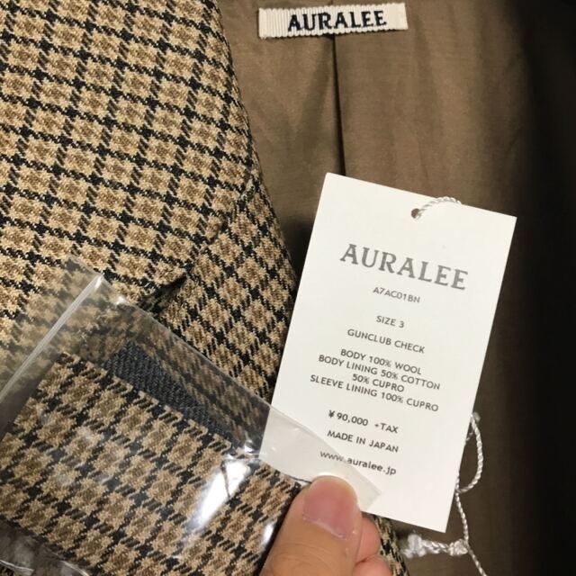 【名作】2017AW AURALEE オーラリー　ガンクラブチェック　コート