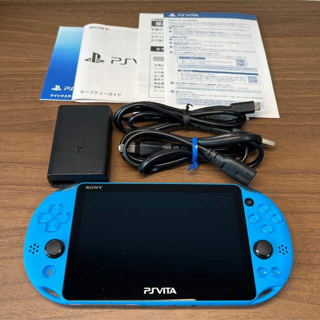 PlayStation Vita(プレイステーションヴィータ)の 2台セット SONY PlayStationVITA アクアブルー エンタメ/ホビーのゲームソフト/ゲーム機本体(携帯用ゲーム機本体)の商品写真