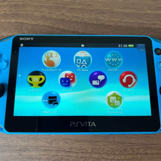 PlayStation Vita(プレイステーションヴィータ)の 2台セット SONY PlayStationVITA アクアブルー エンタメ/ホビーのゲームソフト/ゲーム機本体(携帯用ゲーム機本体)の商品写真