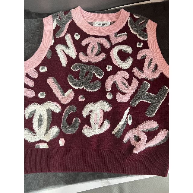 CHANEL シャネル ココネージュ ニット ベスト ココマーク ピンク 美品