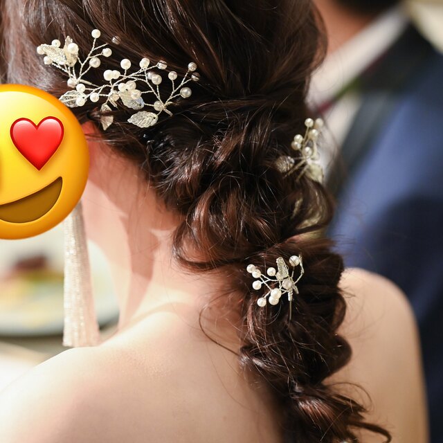 ブライダルヘッドウェア　ヘアピン　ヘアアクセサリー ハンドメイドのアクセサリー(ヘアアクセサリー)の商品写真