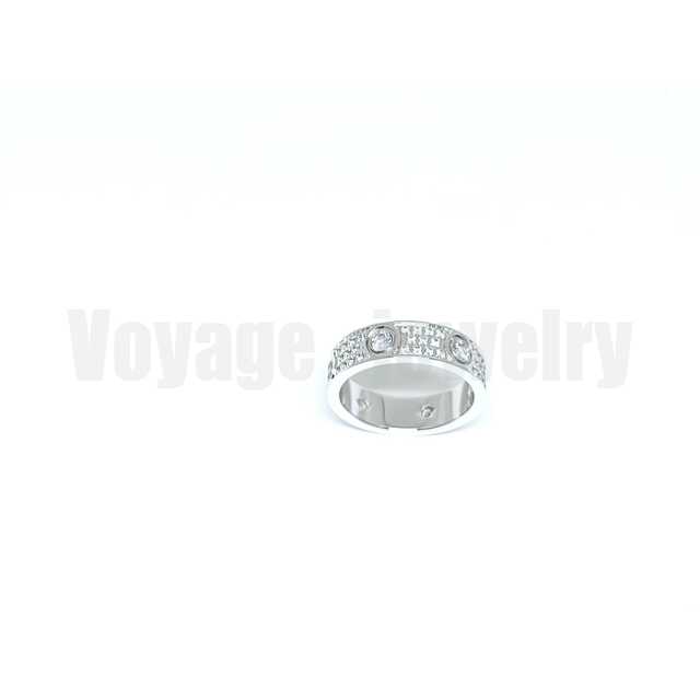 ラヴ　リング　ラブ　ジルコニア　ホワイトゴールド メンズのアクセサリー(リング(指輪))の商品写真