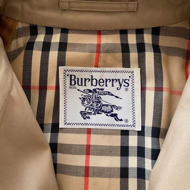 BURBERRY(バーバリー)の【美品】90's バーバリー　ステンカラー　レディースM  ベージュ レディースのジャケット/アウター(ロングコート)の商品写真