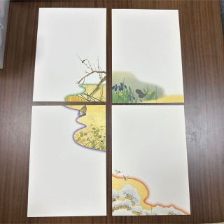 四季花鳥図 ポストカード4枚セット(使用済み切手/官製はがき)