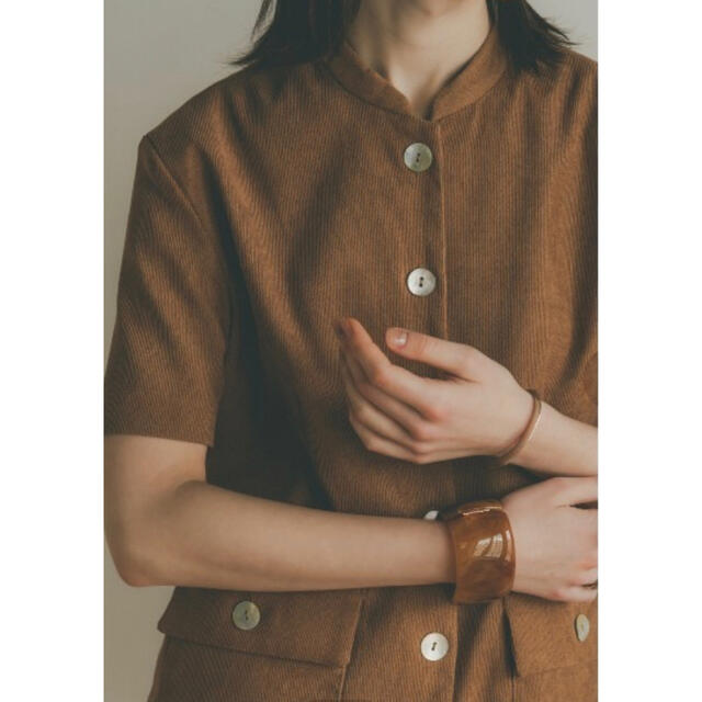 CLANE(クラネ)のCLANE corduroy stand collar shirt レディースのトップス(シャツ/ブラウス(半袖/袖なし))の商品写真