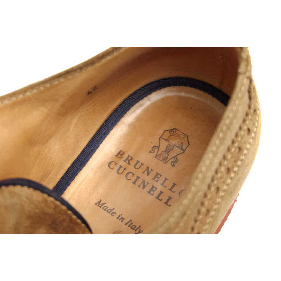 BRUNELLO CUCINELLI(ブルネロクチネリ)のブルネロクチネリ／BRUNELLO CUCINELLI シューズ ビジネスシューズ 靴 ビジネス メンズ 男性 男性用スエード スウェード レザー 革 本革 ブラウン 茶  ラバーソール ウイングチップ メンズの靴/シューズ(ドレス/ビジネス)の商品写真