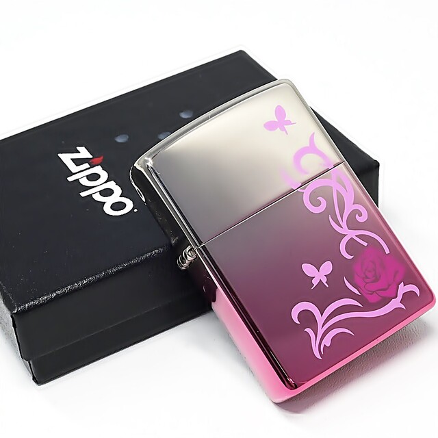 ZIPPO(ジッポー)のZIPPO ミステリアスローズ＆バタフライ グラデーション ジッポー ライター メンズのファッション小物(タバコグッズ)の商品写真