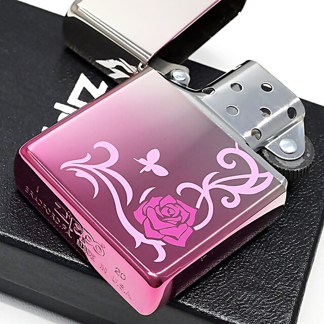 ZIPPO(ジッポー)のZIPPO ミステリアスローズ＆バタフライ グラデーション ジッポー ライター メンズのファッション小物(タバコグッズ)の商品写真