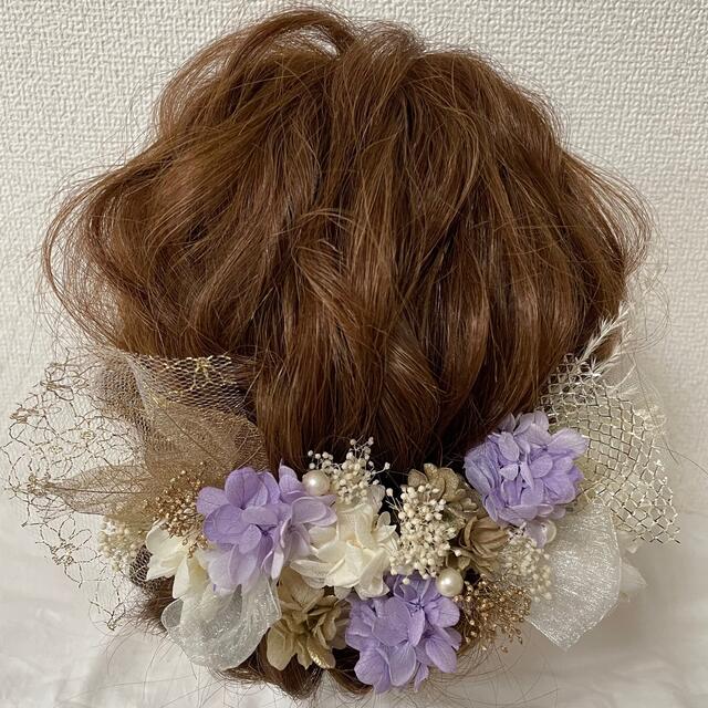 髪飾り　成人式　結婚式　卒業式　ヘッドドレス　ドライフラワー　ブライダル　振袖