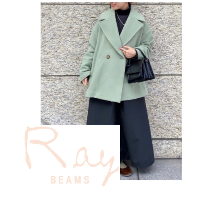 Ray BEAMS(レイビームス)の▽ Ray BEAMS▽ビッグカラーショートコート レディースのジャケット/アウター(チェスターコート)の商品写真