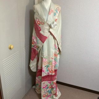 振袖　花柄　リメイク用(振袖)