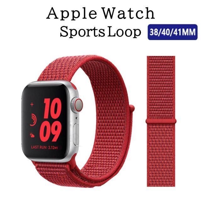 Apple Watch スポーツループ バンド E・レッド 38 40 41 通販