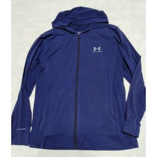 アンダーアーマー(UNDER ARMOUR)の美品　アンダーアーマー　ジップアップパーカー　XXL 濃紺(スウェット)