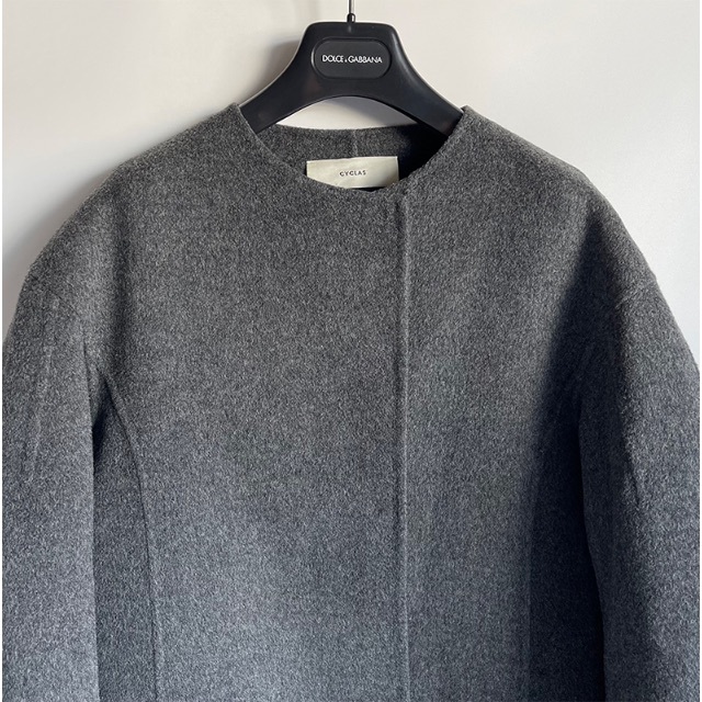 Drawer - CYCLAS*20AW ウールカシミヤノーカラーコート グレー 36の