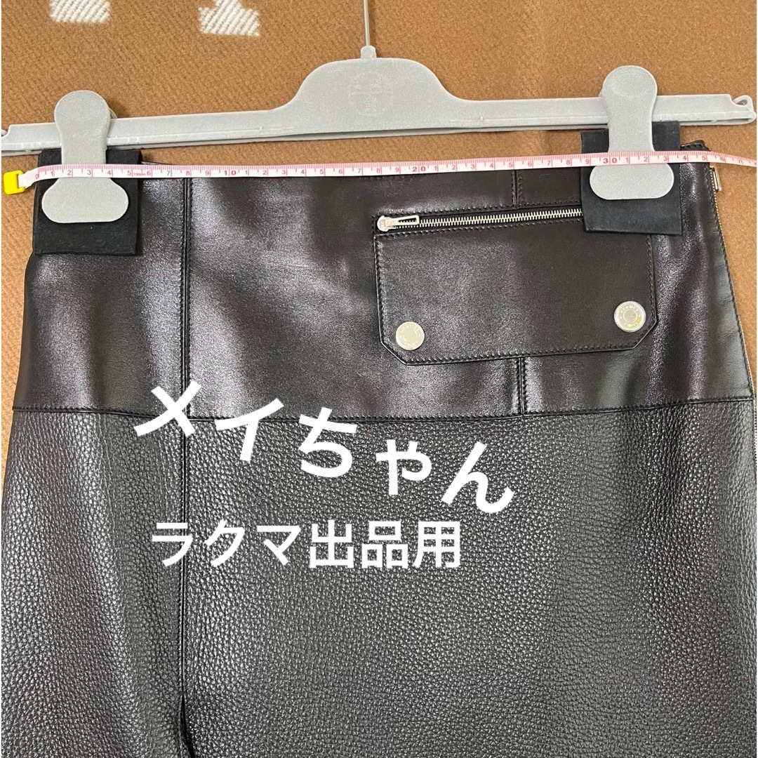 HERMES - エルメス 鹿革&羊革ひざ丈スカート 新品未使用 36の HERMES - エルメス 鹿革&羊革ひざ丈スカート 新品未使用 36の