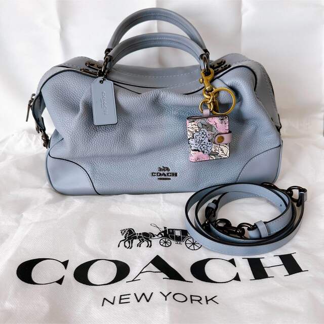 COACH　コーチ　ハンドバッグ　ボストン　ブルーレディース