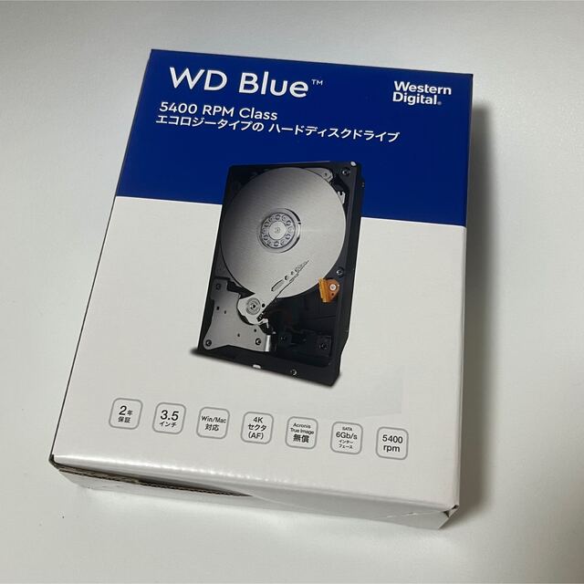 WD BLUE 4TB HDD 5400RPM WD40EZAZスマホ/家電/カメラ