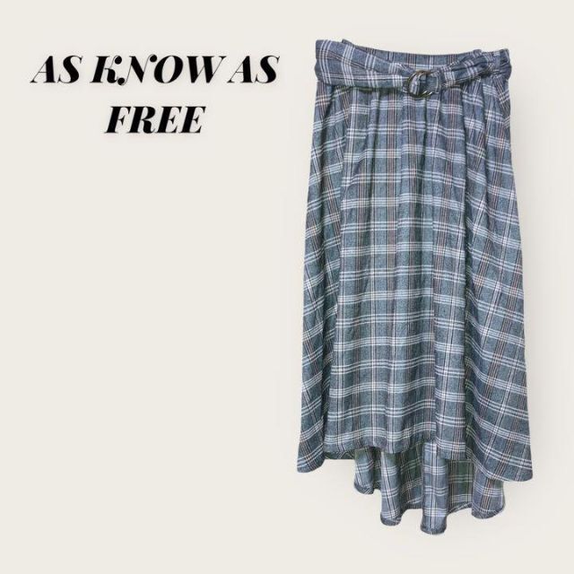 AS KNOW AS(アズノウアズ)のAS KNOW AS アズノウアズ　フィッシュテールスカート　チェック　FREE レディースのスカート(ロングスカート)の商品写真