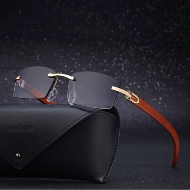 新品KAJILA 海外セレブ ウッド調フレーム UV サングラス プロテクション レディースのファッション小物(サングラス/メガネ)の商品写真